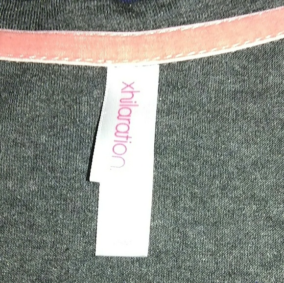 Xhiliration Grey/Crochet Tank Size M - Picture 3 of 3